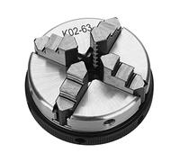 Mandrin de tour, 3/4 Jaws Steel Wood Tour Chuck 50mm 63mm Manuel Chuck Centre-centrage automatique DIY Outils de tour en bois en métal(K02-63)