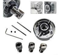 Mandrin de tour à 3 mâchoires en alliage pour un fonctionnement manuel avec boulons de centrage automatique et de montage adaptés aux outils de travail du bois (mandrin + tige de 5 mm)