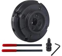 Mandrin de tour à bois de 4 pouces, 100mm, 4 mâchoires auto-centrantes avec filetage M33 M18 de 1 pouce for les projets de tournage sur bois et de bricolage(1 Inch 8tpi)