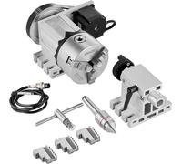 Mandrin de tour K11-100mm Mandrin à trois mors 4e axe axe de rotation CNC 6:1 Rapport de réduction moteur pas à pas Nema23 biphasé Mandrin à trois mors pour fraisage CNC.