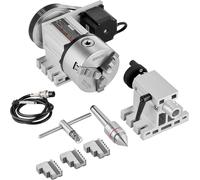 Mandrin de tour VEVOR K11-100mm Mandrin à trois mors 4e axe de l'axe de rotation CNC, un rapport de réduction de 6:1 et un moteur pas à pas Nema23 biphasé 3 mandrins à mors pour le fraisage CNC