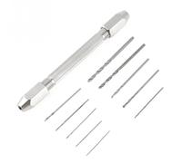 Mandrin D'étau À Goupille À Double Extrémité Avec 10 Micro Forets Hélicoïdaux Pour Outil De Réparation De Montre De Bijoux, Foret Hélicoïdal Hss 1 Ensemble