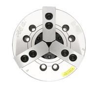 Mandrin hydraulique à deux griffes, trois creuses, 6 pouces, 8, 10, 12, cylindre quatre, tour(8 inch hollow 3-jaw)