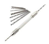 Mandrin manuel à double extrémité avec 10 forets pour réparation de bijoux et montres, capacité de 0,5 à 3,2 mm, ensemble d'outils plaqués cuivre pour PCB, artisanat, bois, plastique, ambre, 11 pièces