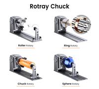 Mandrin rotatif multifonction Algolaser pour graveur laser, rouleau de rotation 180 ° Réglage des bagues à graver, objets sphériques ARC