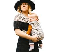 manduca Twist Baby Sling - Porte-bébé léger et facile avec sac kangourou et sangle ventrale souple - Echarpe de portage bebe - Pour les nouveau-nés de la naissance jusqu'à 15 kg, Leo/Léopard