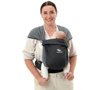 manduca Twist Baby Sling - Porte-bébé léger et facile avec sac kangourou et sangle ventrale souple - Echarpe de portage bebe - Pour les nouveau-nés de la naissance jusqu'à 15 kg, Anthracite-noir
