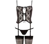 Mandy Mystery Bustier Dentelle en Noir Taille S-L