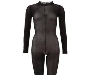 Mandy Mystery Cat Suit avec Col de Dentelle M-L
