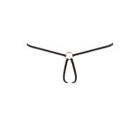 Mandy Mystery Line Line Minimaliste String Ensemble de Lingerie avec Ouverture Entrejambe Noir Taille S/L