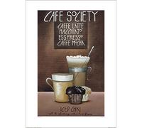 Mandy Pritty (Café Society 50 x 70 cm Toile Imprimée, Décoration Murale