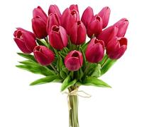 Mandy's Lot de 20 tulipes artificielles en soie Rose vif 34,3 cm