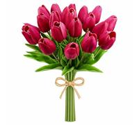 Mandy's Lot de 20 tulipes artificielles en soie Rose vif 34,3 cm