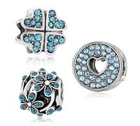 MaNeaz 3 Pièces Charms Bracelet Femme Charms Pour Bracelet Pandora Collier Femme Charme Perles Jumelles Pour Femmes Bracelet Collier Cadeau Avec Sac En Velours Noir