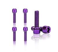 MaNeaz 6 Pièces M5*18Mm Violet Vis Porte Bidon Velo Vis De Potence De Vélo Vélo Boulons De Tige Fixes Velo Filetage Route Vtt Vélo Tige Boulons Vélo Boulons De Tige Fixes Avec Rondelles