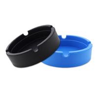 MaNeaz 8Cm 2 Pièces Silicone Cendrier Exterieur Interieur Ashtray Cendrier Intérieur Extérieur Cendrier Extérieur De Table Cendrier À Cigarettes Rond Cendrier Interieur (Noir + Bleu)