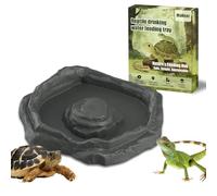 MaNeaz Abreuvoir Tortue Terrestre Accessoire Terrestre Empreinte Reptiles Bol Alimentair Reptiles Bol Alimentation Pour Petits Reptiles Serpents Tortue Lézards（E）