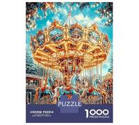 Manège Vintage 1000 Pièces Puzzle Joie de Foire nostalgique Puzzle Premium Carton Haut De Gamme - Seniors, Concentration, Cadeau Maison Neuve Et Loisirs Indoor 70x50cm/1000pcs