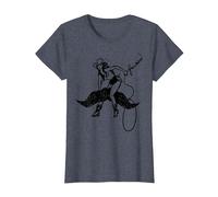 Manèges à Moustache gratuits Amusants T-Shirt, Femme, Bleu Chiné, XS