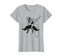 Manèges à Moustache gratuits Amusants T-Shirt, Femme, Gris Chiné, M