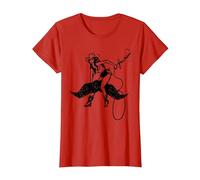 Manèges à Moustache gratuits Amusants T-Shirt, Femme, Rouge, M