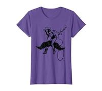 Manèges à Moustache gratuits Amusants T-Shirt, Femme, Violet Chiné, M