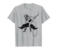 Manèges à Moustache gratuits Amusants T-Shirt, Homme, Gris Chiné, L