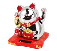 Maneki Neko à énergie solaire, chat porte-bonheur, bras agitant un chat porte-bonheur mignon, chat de bienvenue porte-bonheur pour décorer les ouvertures d'affaires de la voiture de la réception (sac
