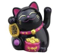 Maneki Neko À Énergie Solaire, Figurine Décorative Mignonne avec Bras Agitant pour Voiture, Décoration Intérieure Féline Ondulante pour Richesse Et Chance
