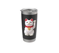 Maneki Neko Chat Origami Chat Chanceux Japonais Kawaii Gobelet isotherme en acier inoxydable double paroi
