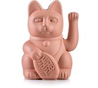 Maneki neko Chat porte-bonheur à bras mobile, Plastique, rose bonbon, ca. 15 x 10,5 cm