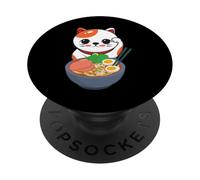 Maneki Neko Lucky Cats Japonais Kawaii Ramen Anime PopSockets PopGrip Adhésif