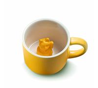 Donkey Products Animal Mug Maneki Neko, Lucky Mug, Cat, Porcelaine, Yellow 150 ML