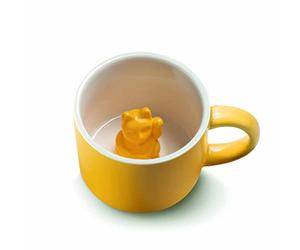 MANEKI NEKO Lucky Tasse avec chat porte-bonheur Jaune foncé