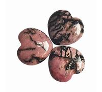 Manekieko Ensemble De 3 Pièces De Pierre Rouge Verte Naturelle Pack Palm Finger Therapy Crystal Heart Care Stone,Cristal De Compensation Reiki 25Mm Et Pierre De Guérison