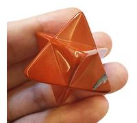 Manekieko Jaspe Rouge Naturel Merkaba Crystal Guard Méditation Divine Énergie Guérison Chakra,1 Pouce Cristal Hexagonal Et Pierre De Guérison