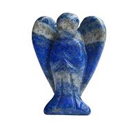 Manekieko Lapis - Lazuli Naturel Guérir Cristal Prière Ange Gardien Statue,38Mm Sac Sculpté Palmstone Figure Décoration