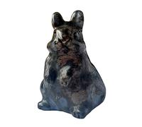 Manekieko Natürliche Rhyolith Hand Geschnitzte Kaninchen Statue,1.5 Zoll Kristalle und Heilsteine Tier Figuren Edelstein