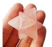 Manekieko Natural Rose Quartz Merkaba Crystal Guard Méditation Sacrée Énergie Guérison Chakra,1 Pouce Cristal Hexagonal Et Pierre De Guérison