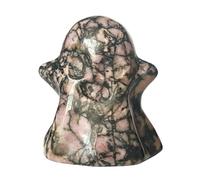 Manekieko Obsidienne Robe Ghost Statue,1,18 Pouces Sculpté À La Main Pierre Gemme Cristal Reiki Guérison Halloween Party Ornements