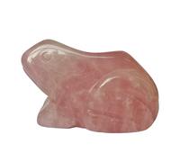 Manekieko Statue en Cristal De Grenouille De Quartz Rose Naturelle Et Pierre De Guérison,40Mm Main Sculpté Sac Animal Chambre Décoration Gemme