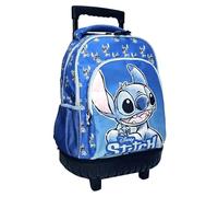 MANENTI S.L. Grand sac à dos à roulettes pour fille avec 2 compartiments, poche frontale et poches latérales, cadeau pour garçons et filles 44 x 34 x 20 cm, bleu, Grande, scolaire