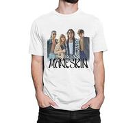 Maneskin Band T-Shirt, Cotton White Tee White Manches Courtes(Large)