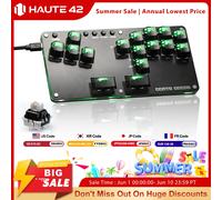 Manette Arcade sans levier Haute42 Fightstick Hitbox, mini stick sans manette pour PC / PS3 / PS4 / Switch, contrôleur Hitbox Arcade B16 1.5M 3M Cables