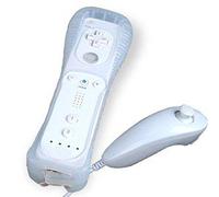 Manette blanc de remplacement compatible avec NINTENDO Wii Wiimote sans fil + nunchuck filaire wii mote remote