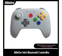 Manette Bluetooth 8BitDo Gray N64 pour Analogue 3D, Nintendo Switch, Switch 2, manette de jeu pour Windows et Android Gray