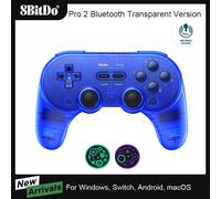 Manette Bluetooth 8BitDo Pro 2 avec joystick à effet Hall pour Apple Nintendo Switch 2 PC MacOS Android Steam Deck Blue