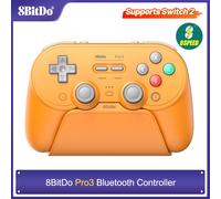 Manette Bluetooth 8BitDo Pro 3 pour Switch, Windows, Apple, Joysticks TMR, Gâchettes Commutables, Boutons Interchangeables, USB 2.4G, Android Gray