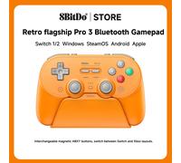 Manette Bluetooth 8BitDo Pro 3 pour Switch, Windows, Apple, Joysticks TMR, Gâchettes Commutables, Boutons Interchangeables, USB 2.4G, Android Purple