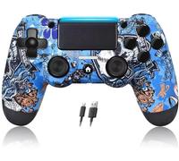 Manette Compatible Avec Ps-4,Joystick Sans Fil Contrôleur Compatible Avec Ps-4 / Pro/Slim/Pc,Batterie Intégrée 600 Mah Avec Double Capteur De Vibration / 6 Axes